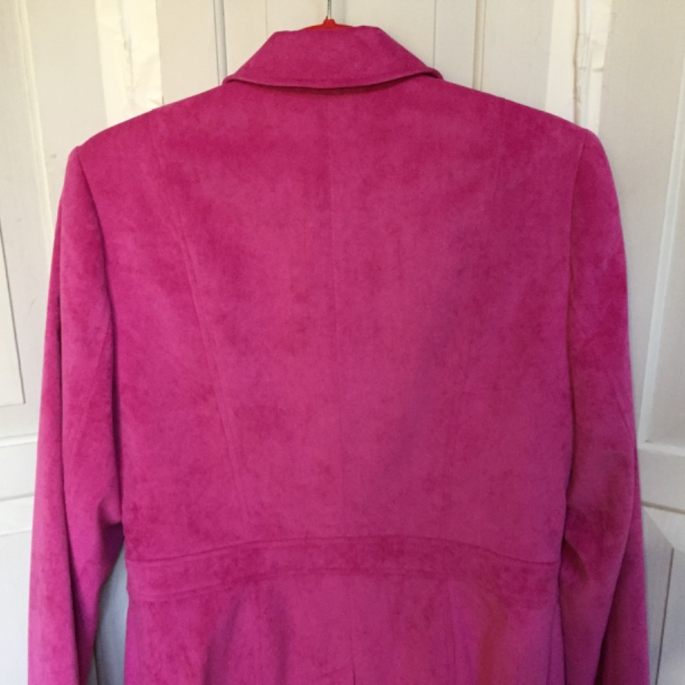 Women's Pink Faux Suede Jacket - Picture 14 of 16